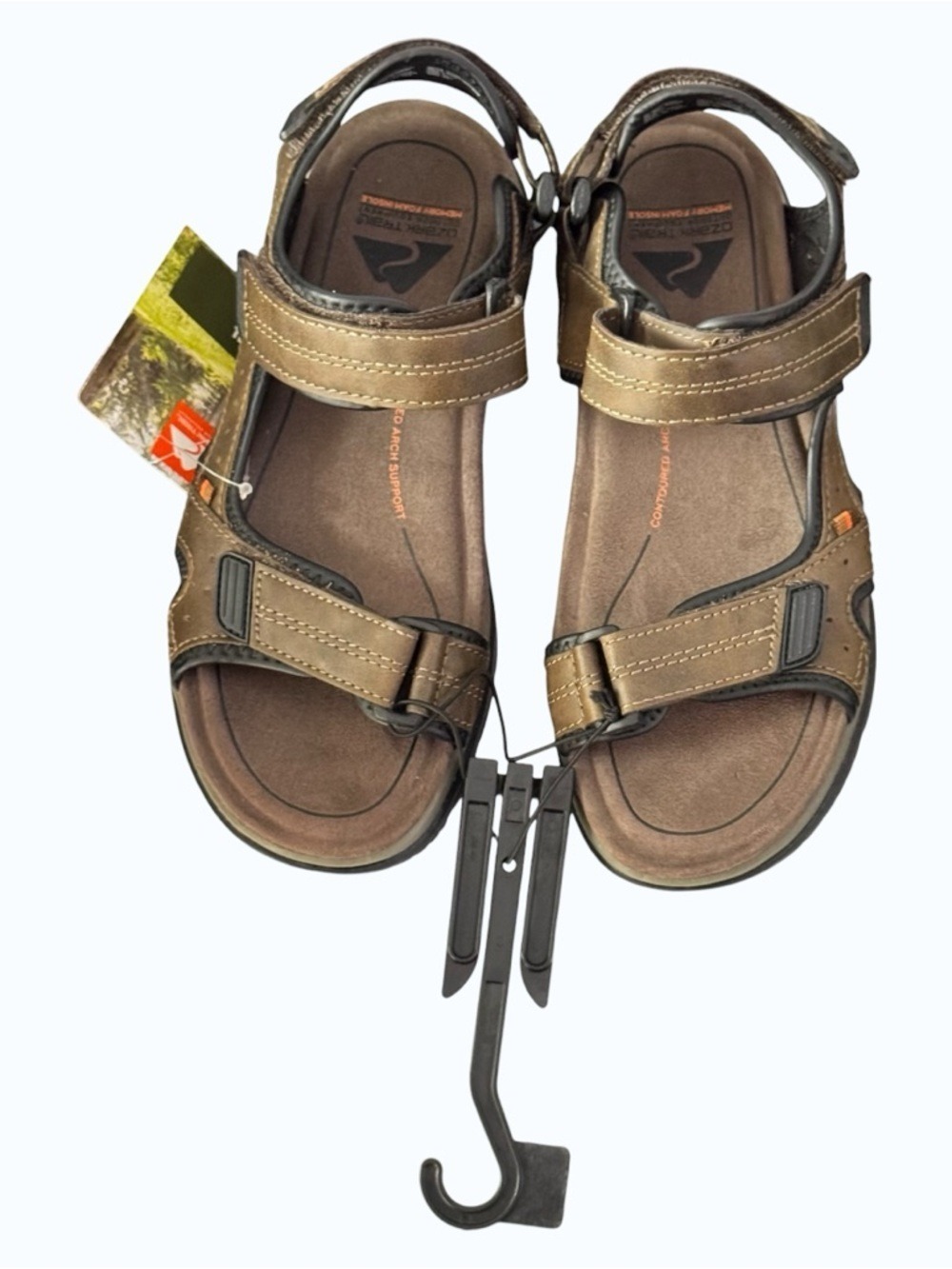 Ozark Trail Brown Sport Terrain Ankle Strap Outdoor Hook-and-Loop Sandals Size 7 - Picture 8 of 12